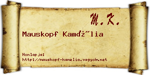 Mauskopf Kamélia névjegykártya